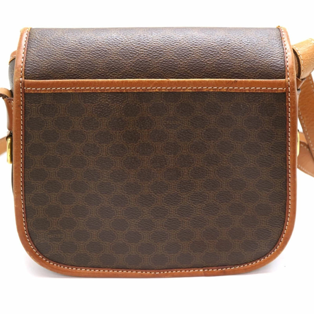 CELINE Macadam shoulder bag brown leather - Picture 2 of 6